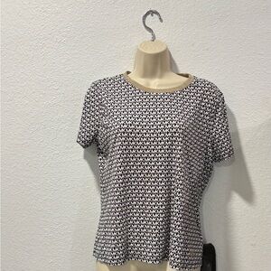 Michael Kors Monogram Black and White Short Sleeve Top